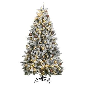 Imagine vidaXL Brad Crăciun artificial articulat cu 300 LED-uri/globuri 240 cm