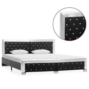 Imagine vidaXL Cadru de pat, negru, 180 x 200 cm, piele artificială