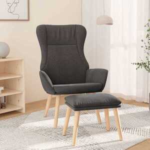 Imagine vidaXL Scaun de relaxare cu taburet, gri deschis, textil