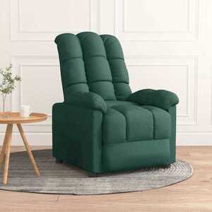 Imagine vidaXL Fotoliu rabatabil, verde închis, material textil
