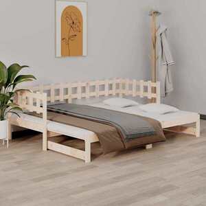 Imagine vidaXL Pat de zi extensibil, 2x(90x200) cm, lemn masiv de pin