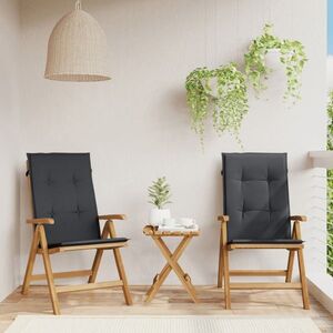Imagine vidaXL Scaune pliante rabatabile cu perne, 2 buc., lemn masiv de tec