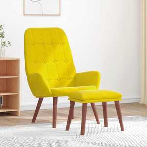Imagine vidaXL Scaun de relaxare cu suport picioare, galben, catifea