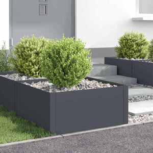 Imagine vidaXL Margine pentru gazon 4 buc. 60 x 60 x 35 cm Oțel Antracit