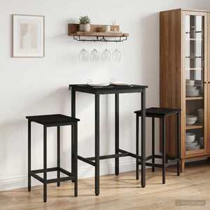 Imagine vidaXL Scaun de bar 2 buc. Stejar Negru 40 x 32 x 74 cm Lemn prelucrat