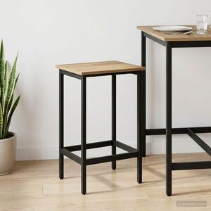 Imagine vidaXL Scaun de bar Stejar Artizanal 40 x 32 x 74 cm Lemn prelucrat