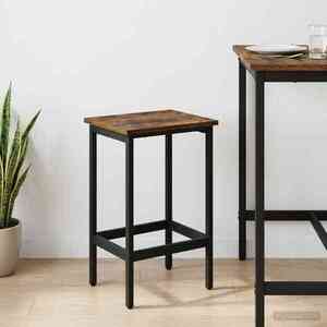 Imagine vidaXL Scaun de bar Stejar fumuriu 40 x 32 x 74 cm Lemn prelucrat