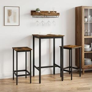 Imagine vidaXL Scaun de bar 2 buc. Stejar fumuriu 40 x 32 x 74 cm