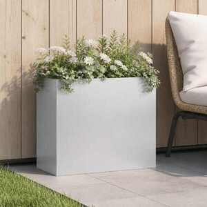 Imagine vidaXL Vază pentru Grădină Argintiu 50 x 20 x 40 cm Oțel Galvanizat