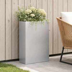 Imagine vidaXL Vază pentru Grădină Argintiu 40 x 20 x 75 cm Oțel Galvanizat