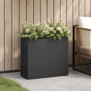 Imagine vidaXL Vază pentru Grădină Negru 50 x 20 x 40 cm Oțel laminat la rece