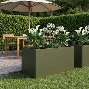 Imagine vidaXL Vază pentru Grădină Verde măsliniu 100 x 50 x 50 cm
