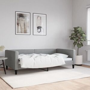 Imagine vidaXL Cadru de pat, gri deschis, 100x190 cm, material textil