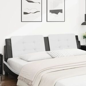 Imagine vidaXL Pernă pentru tăblie pat, Zadar, alb și negru, 193cm, piele artificială