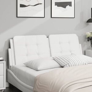Imagine vidaXL Pernă pentru tăblie pat, Zadar, alb, 137 cm, piele artificială
