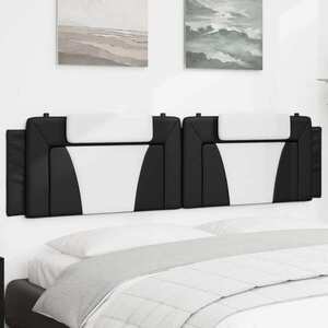 Imagine vidaXL Pernă pentru tăblie pat, Viana, negru și alb, 193cm, piele artificială