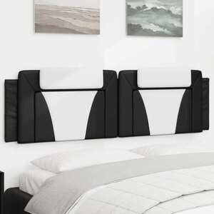 Imagine vidaXL Pernă pentru tăblie pat, Viana, negru și alb, 183cm, piele artificială