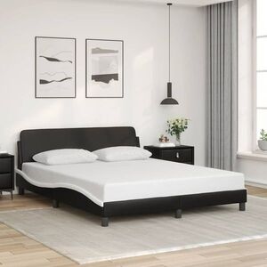 Imagine vidaXL Cadru de pat Dover negru și alb 152x203cm piele artificială