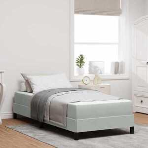Imagine vidaXL Pat cu arcuri cu saltea Gri deschis 100 x 210 cm țesătură