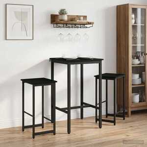 Imagine vidaXL Scaun de bar 2 buc. Stejar Negru 40 x 32 x 64 cm Lemn prelucrat