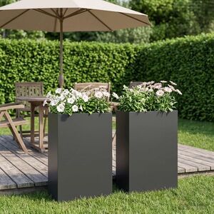 Imagine vidaXL Vază pentru Grădină 2 buc. Negru 40 x 20 x 75 cm