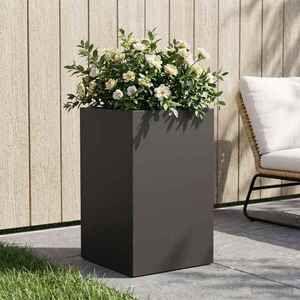 Imagine vidaXL Vază pentru Grădină Negru 30 x 30 x 40 cm Oțel laminat la rece