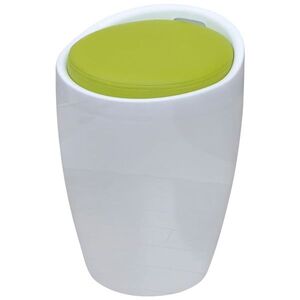 Imagine vidaXL Taburet, alb și verde, piele ecologică