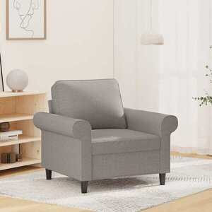 Imagine vidaXL Fotoliu canapea, gri deschis, 60 cm, material textil