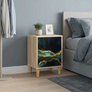 Imagine vidaXL Dulap de noapte WIJHE Stejar Sonoma 36 x 33 x 50 cm