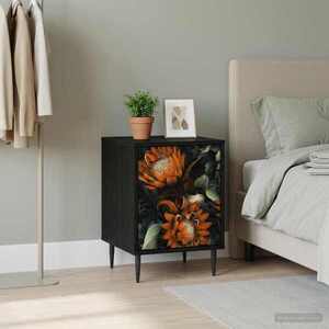 Imagine vidaXL Dulap de noapte LOCHEM Stejar Negru 36 x 33 x 51 cm