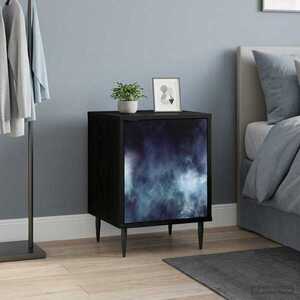 Imagine vidaXL Dulap de noapte RAALTE Stejar Negru 36 x 33 x 51 cm