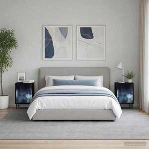 Imagine vidaXL Dulap de noapte RAALTE 2 buc. Stejar Negru 36 x 33 x 51 cm