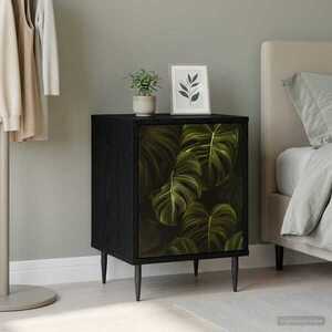 Imagine vidaXL Dulap de noapte ELBURG Stejar Negru 36 x 33 x 51 cm