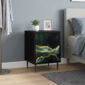 Imagine vidaXL Dulap de noapte WIJHE 2 buc. Stejar Negru 36 x 33 x 51 cm