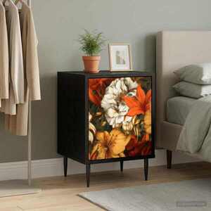Imagine vidaXL Dulap de noapte GENNEP Stejar Negru 36 x 33 x 51 cm