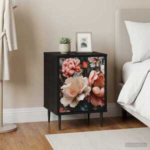 Imagine vidaXL Dulap de noapte BORNE Stejar Negru 36 x 33 x 51 cm
