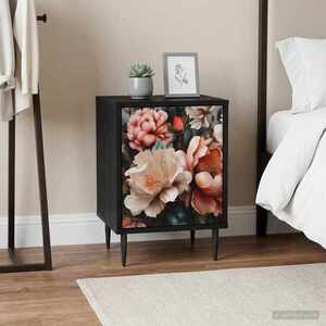Imagine vidaXL Dulap de noapte BORNE 2 buc. Stejar Negru 36 x 33 x 51 cm