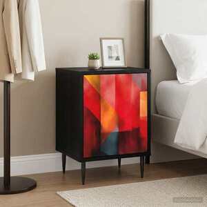 Imagine vidaXL Dulap de noapte HEESCH Stejar Negru 36 x 33 x 51 cm