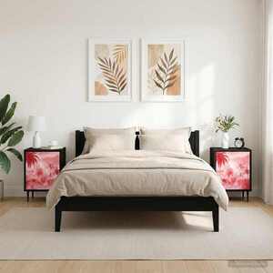 Imagine vidaXL Dulap de noapte AACHEN 2 buc. Stejar Negru 36 x 33 x 51 cm