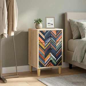 Imagine vidaXL Dulap de noapte OMMEN Stejar Sonoma 36 x 33 x 60 cm
