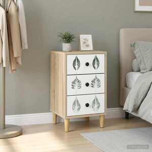 Imagine vidaXL Dulap de noapte HANAU Stejar Sonoma 36 x 33 x 60 cm