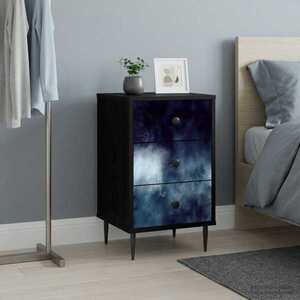 Imagine vidaXL Dulap de noapte RAALTE Stejar Negru 36 x 33 x 61 cm