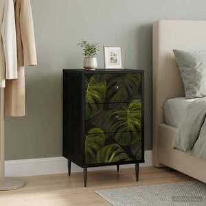 Imagine vidaXL Dulap de noapte ELBURG Stejar Negru 36 x 33 x 61 cm
