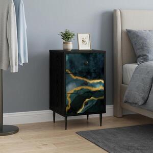 Imagine vidaXL Dulap de noapte WIJHE Stejar Negru 36 x 33 x 61 cm