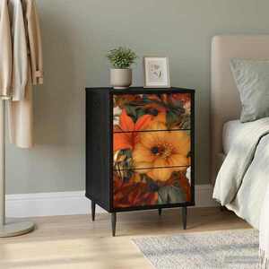 Imagine vidaXL Dulap de noapte GENNEP Stejar Negru 36 x 33 x 61 cm
