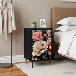 Imagine vidaXL Dulap de noapte BORNE Stejar Negru 36 x 33 x 61 cm