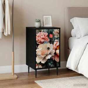 Imagine vidaXL Dulap de noapte BORNE 2 buc. Stejar Negru 36 x 33 x 61 cm