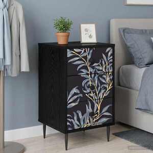 Imagine vidaXL Dulap de noapte DOKKUM 2 buc. Stejar Negru 36 x 33 x 61 cm