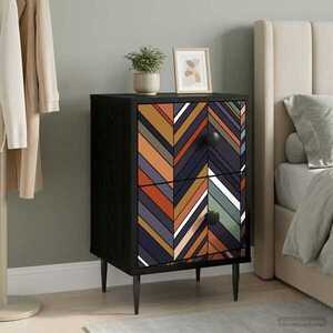 Imagine vidaXL Dulap de noapte OMMEN Stejar Negru 36 x 33 x 61 cm