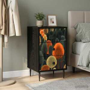 Imagine vidaXL Dulap de noapte ZAANDAM Stejar Negru 36 x 33 x 61 cm